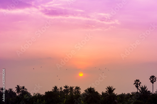 Beautiful sunset sky background