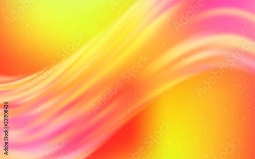 Light Red  Yellow vector background with astronomical stars. Shining colored illustration with bright astronomical stars. Best design for your ad  poster  banner.