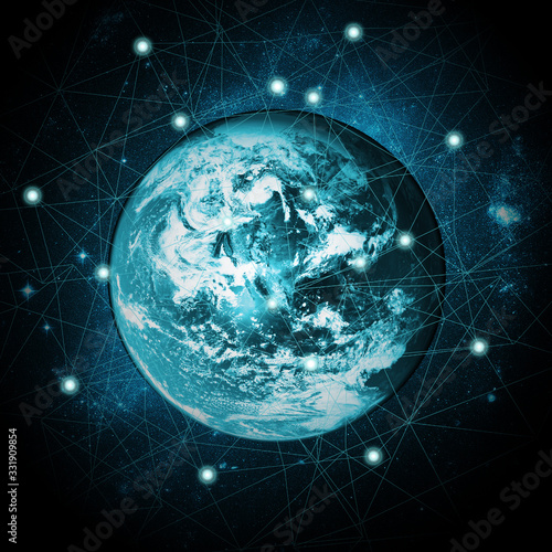 Internet and business networking concept background. Element of this image furnished by NASA