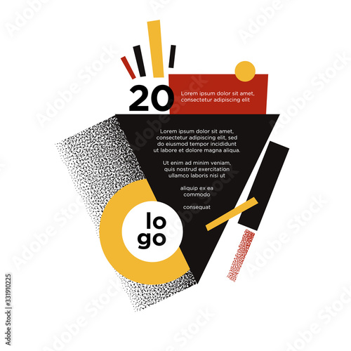 Russian avant-garde, Soviet constructivism geometric ornament. Background, composition for design, poster, banner or other template.