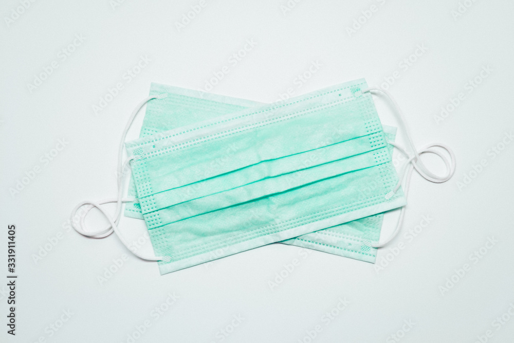 Medical masks. Coronavirus protection concept. One of the ways to reduce the spread of virus. Prevention the spread of COVID-19. Air pollution and virus protection. Medical masks. Coronavirus protection concept. One of the ways to reduce the spread of virus. Prevention the spread of COVID-19. Air pollution and virus protection.