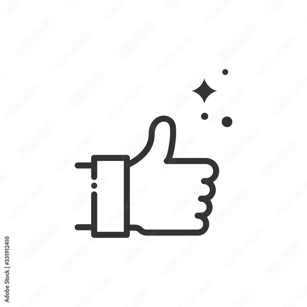 Thumbs up Vector Line Icon Illustration Thumbs up Vector Line Icon Illustration