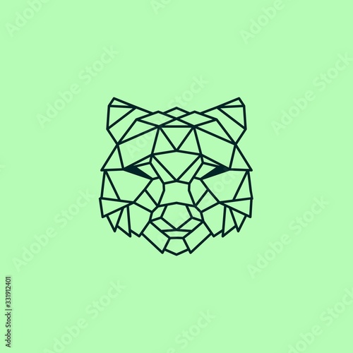 Mono line bear face Illustration
