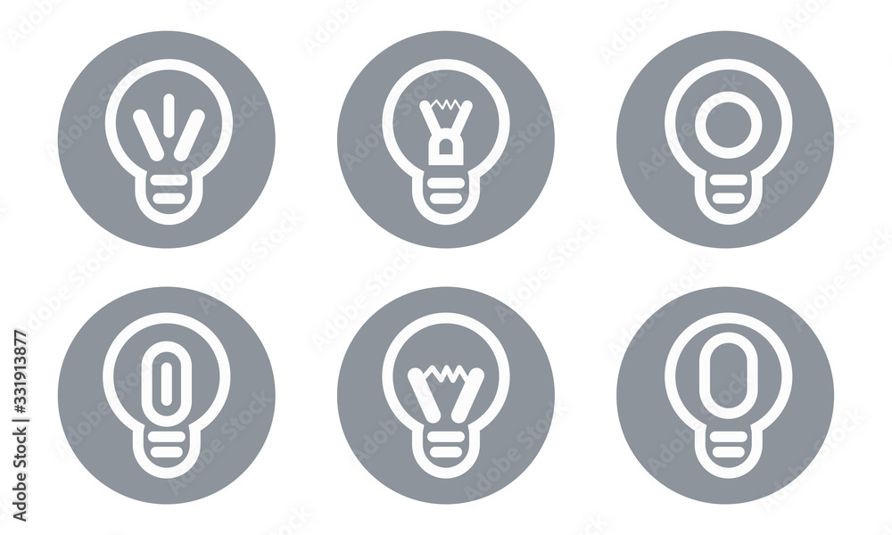 Light Bulbs Icons, Electricity Lighting Illustration Vector Light Bulbs Icons, Electricity Lighting Illustration Vector