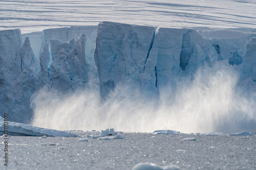 Massive glacier calving in Antarctica photo