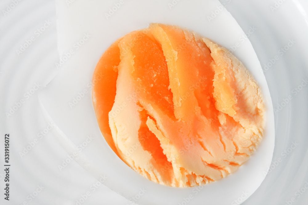 Half egg close up