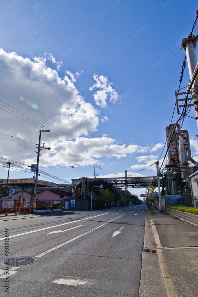 Scenery of industrial area in Osaka.