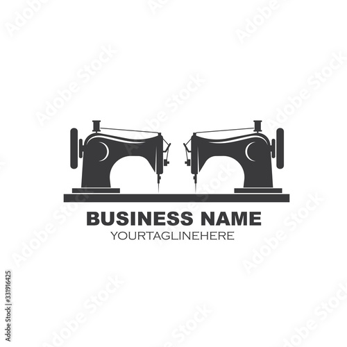 sewing machine icon logo vector