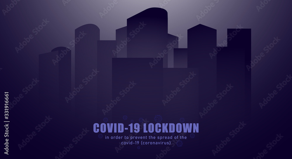 Illustration vector graphic of lockdown city because of covid-19. Coronavirus global pandemic. Fit for health care campaign againts corona virus. Illustration vector graphic of lockdown city because of covid-19. Coronavirus global pandemic. Fit for health care campaign againts corona virus.