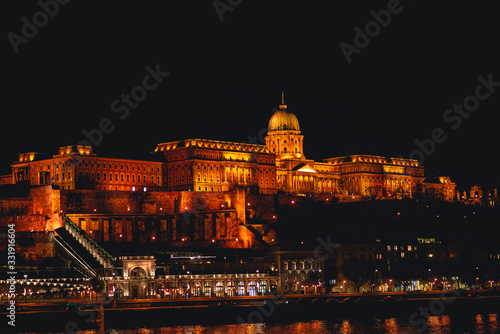 Photography night view of budapest, Castle of Buda