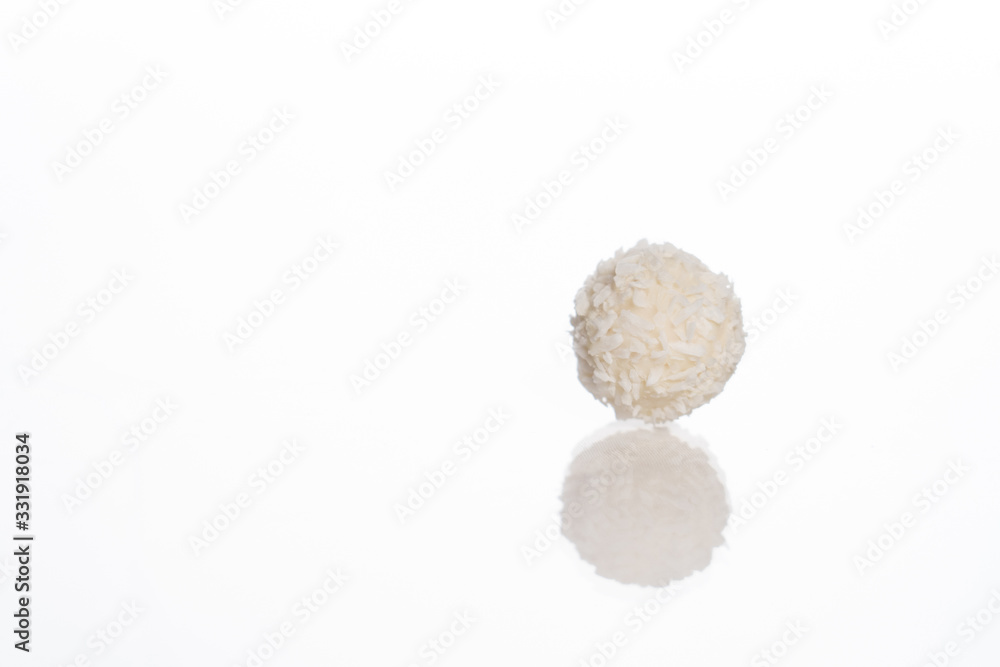 White candy on a white background White candy on a white background