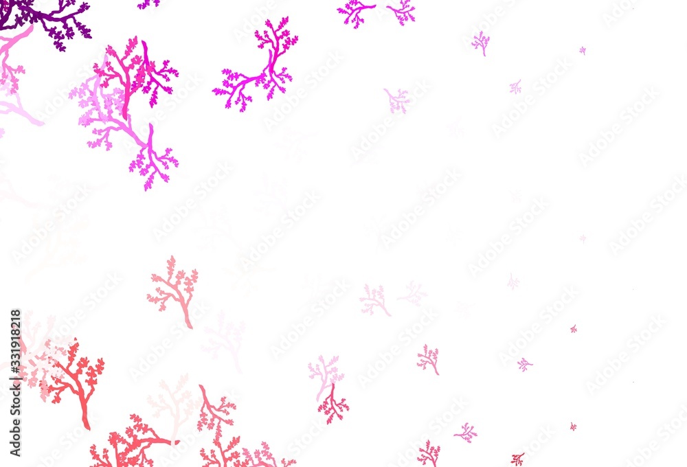 Light Purple, Pink vector doodle pattern with sakura.