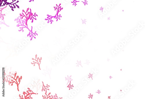 Light Purple  Pink vector doodle pattern with sakura.