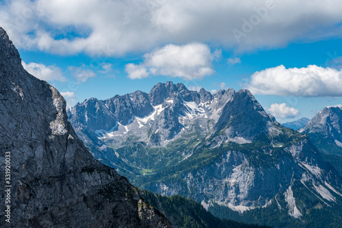 Beautiful hike and climb to the Zugspitze near Ehrwald and Eibsee, the highest mountain in Germany © mindscapephotos