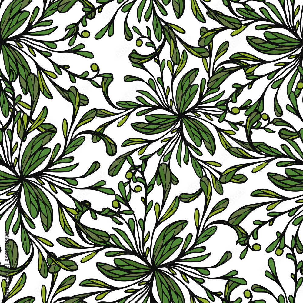 Background seamless, pattern of leaves. Raster lace pattern