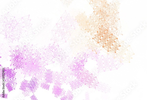 Light Pink  Green vector pattern with artificial intelligence network.