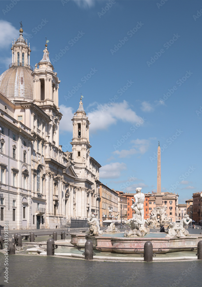 Piazza Navona and the Four Rivers fountains, Rome, Italy