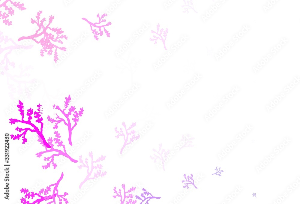 Light Purple, Pink vector elegant template with sakura.