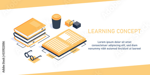 learning concept,Modern flat design isometric concept of Education for banner and website,back to school concept
