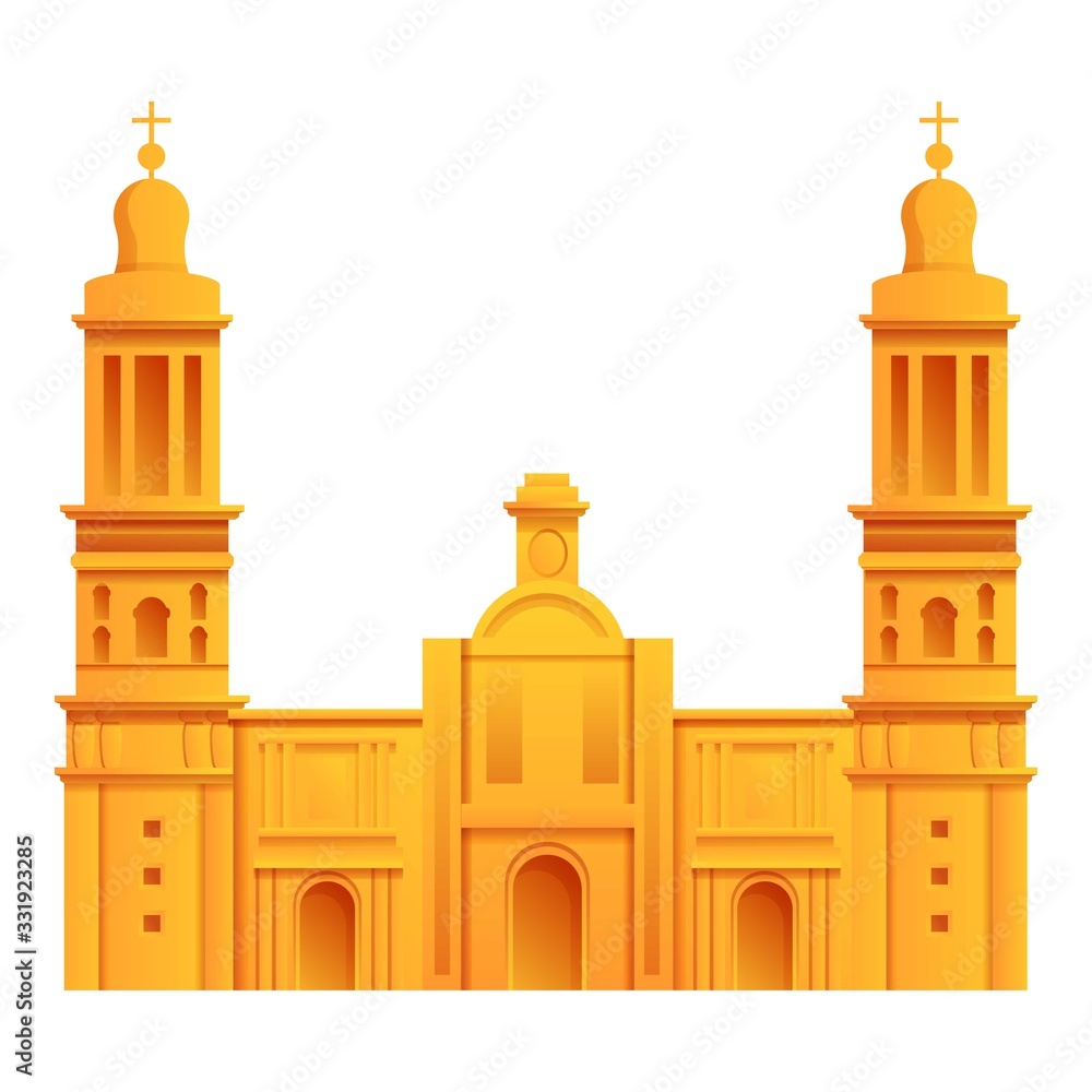 Mexican cathedral icon. Cartoon of mexican cathedral vector icon for web design isolated on white background