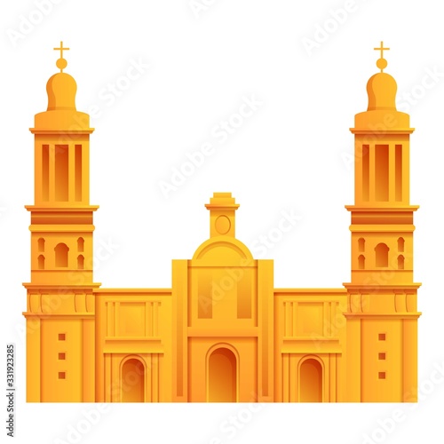 Mexican cathedral icon. Cartoon of mexican cathedral vector icon for web design isolated on white background