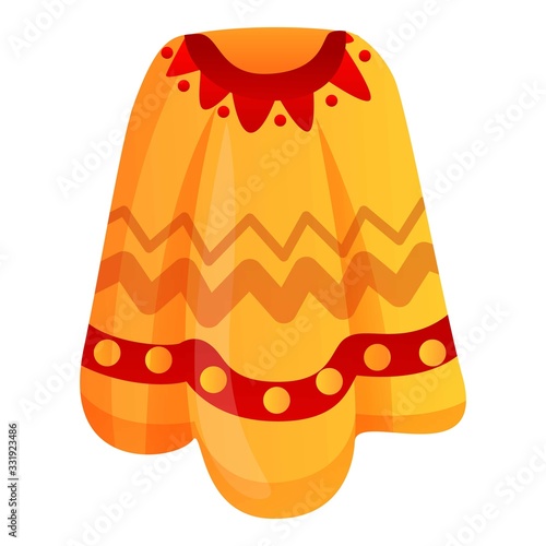Mexican poncho icon. Cartoon of mexican poncho vector icon for web design isolated on white background
