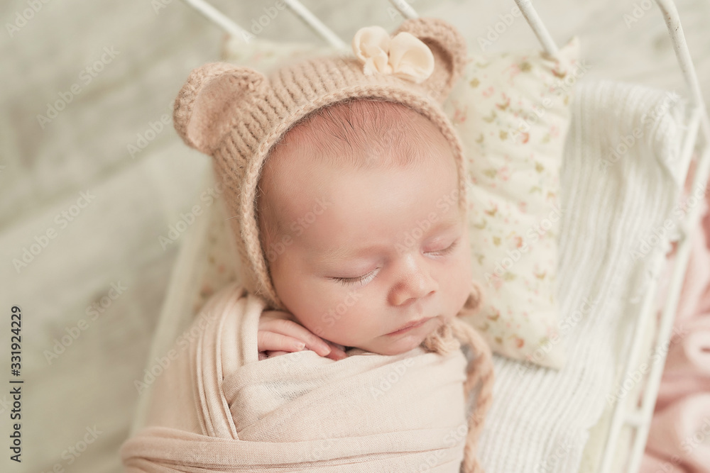 Sleeping newborn baby. Healthy and medical concept. Healthy child, concept of hospital and happy motherhood. Infant baby. Happy pregnancy and childbirth. Children's theme. Baby and childen's goods Sleeping newborn baby. Healthy and medical concept. Healthy child, concept of hospital and happy motherhood. Infant baby. Happy pregnancy and childbirth. Children's theme. Baby and childen's goods