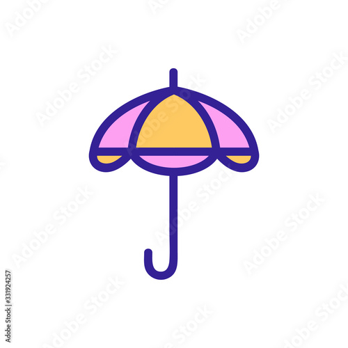 beach umbrella icon vector. beach umbrella sign. color isolated symbol illustration
