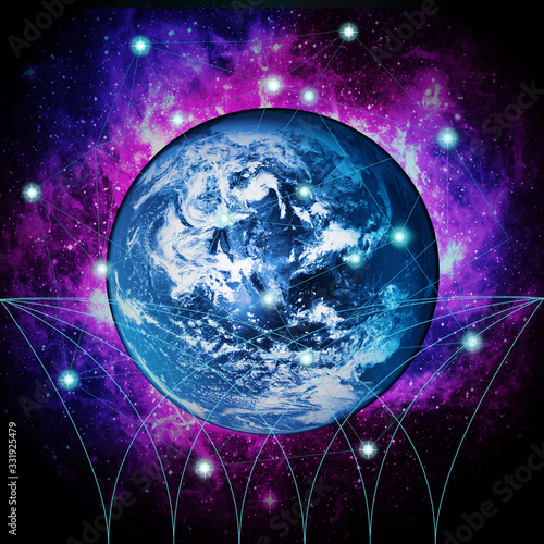 Internet and business networking concept background. Element of this image furnished by NASA