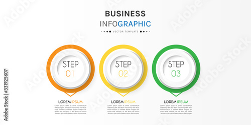 Business infographic element with options, steps, number vector template design