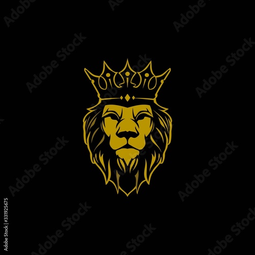 Fototapeta Naklejka Na Ścianę i Meble -  golden abstract lion with crown