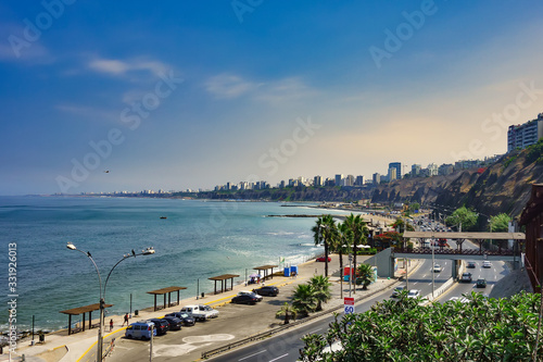View of Lima in Peru on the Pacific ocean photo
