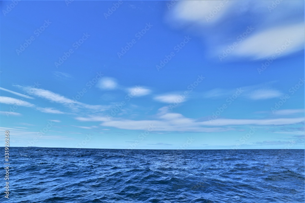 Fototapeta premium open sea on a bright blue day