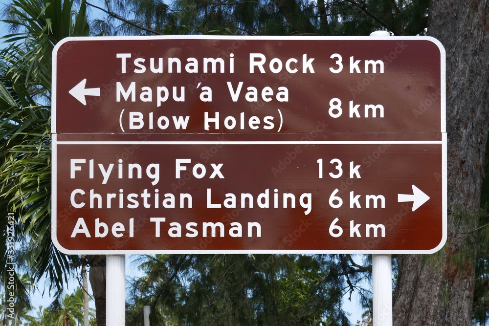 Kingdom of Tonga – Roadsign at Tongatapu Kingdom of Tonga – Roadsign at Tongatapu