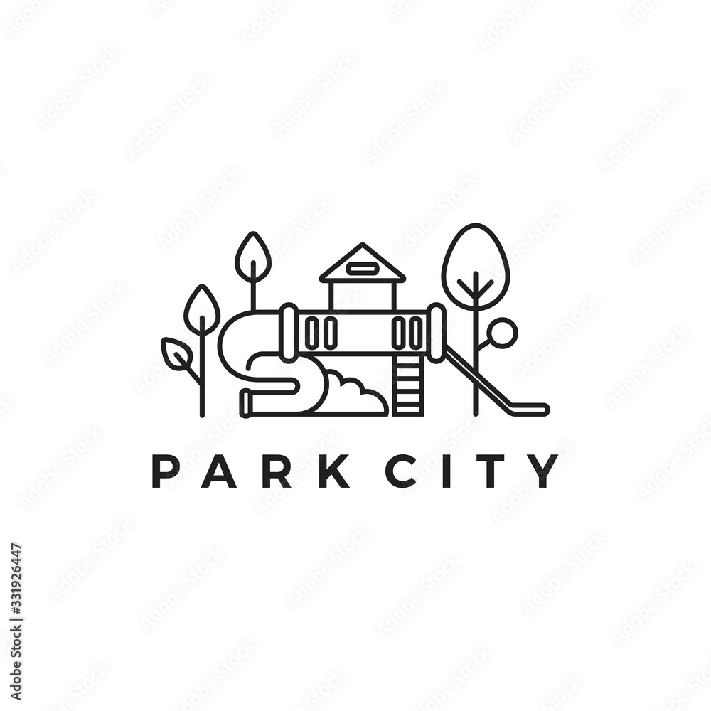 Mono lin park city minimalist logo