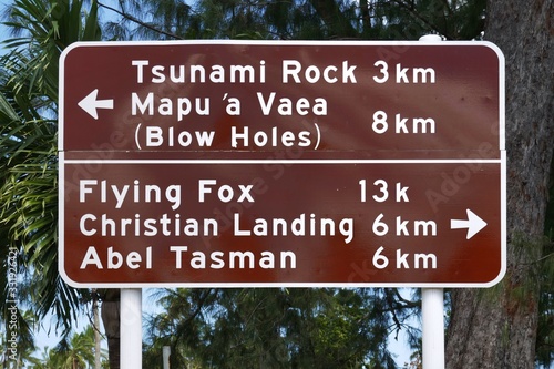 Kingdom of Tonga – Roadsign at Tongatapu