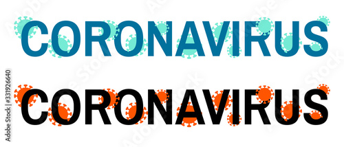  Chinese coronavirus 2019-nCoV. Inscription and vector drawing.