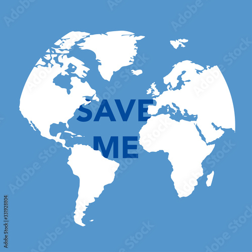 save earth globe blue background concept vector