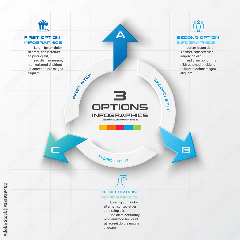 3 steps arrow infographic element,Business concept,Vector illustration. 3 steps arrow infographic element,Business concept,Vector illustration.