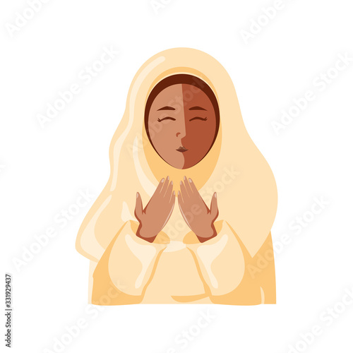 muslim woman on white background
