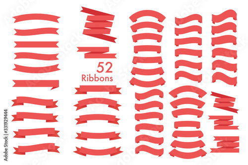 ribbon banner design set white background vector