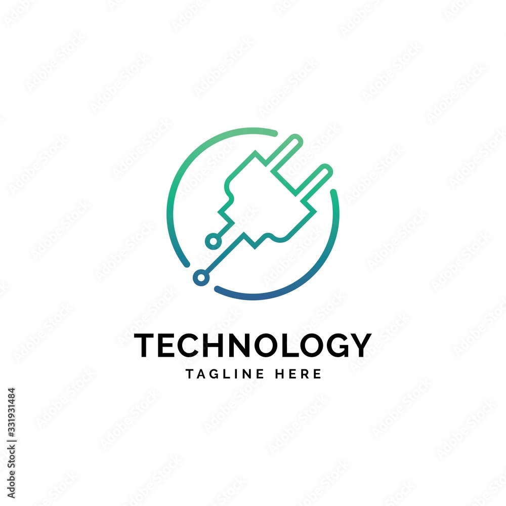 Electrical circuit technology logo design vector template Electrical circuit technology logo design vector template