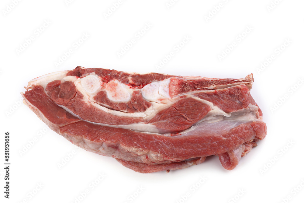 Pork with bones isolated on white Pork with bones isolated on white