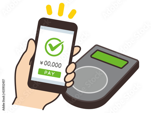 キャッシュレス決済のイメージイラスト　スマートフォン