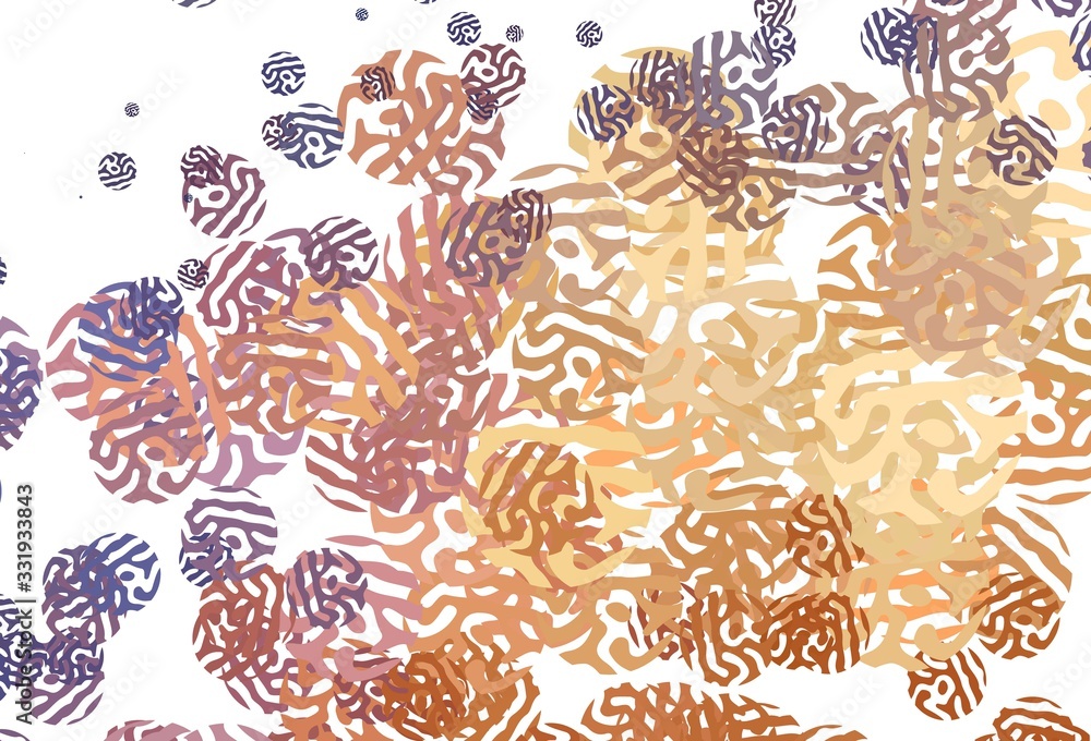 Naklejka premium Light Pink, Yellow vector background with abstract shapes.