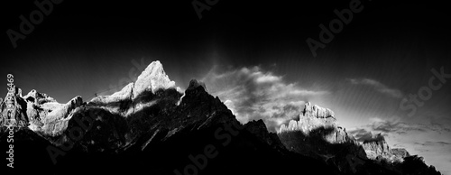Canvas Print mountains and blue sky