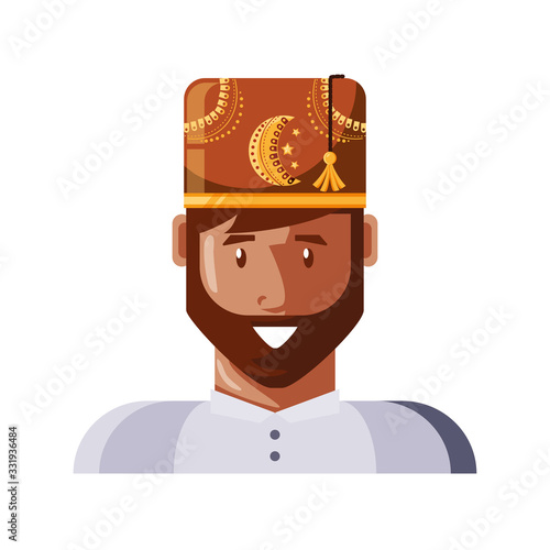 muslim man on white background