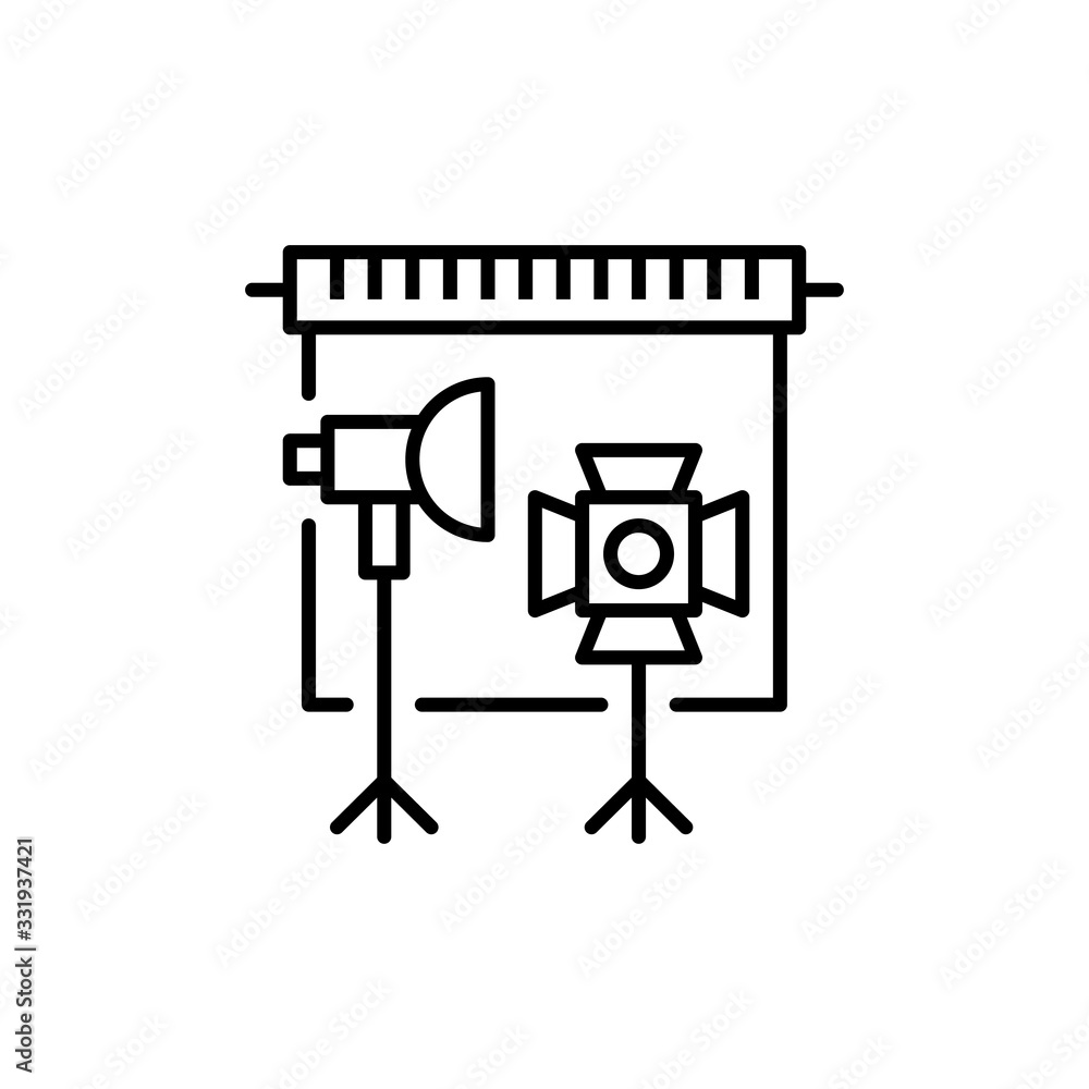 background stand  vector icon Line Illustration.
