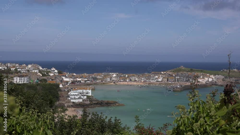St Ives Cornwall aerial view tourism hot spot UK 4K St Ives Cornwall aerial view tourism hot spot UK 4K