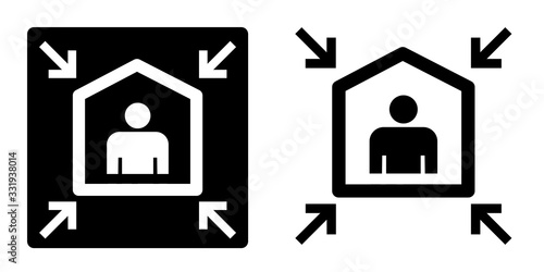 Containment sign on black and white background